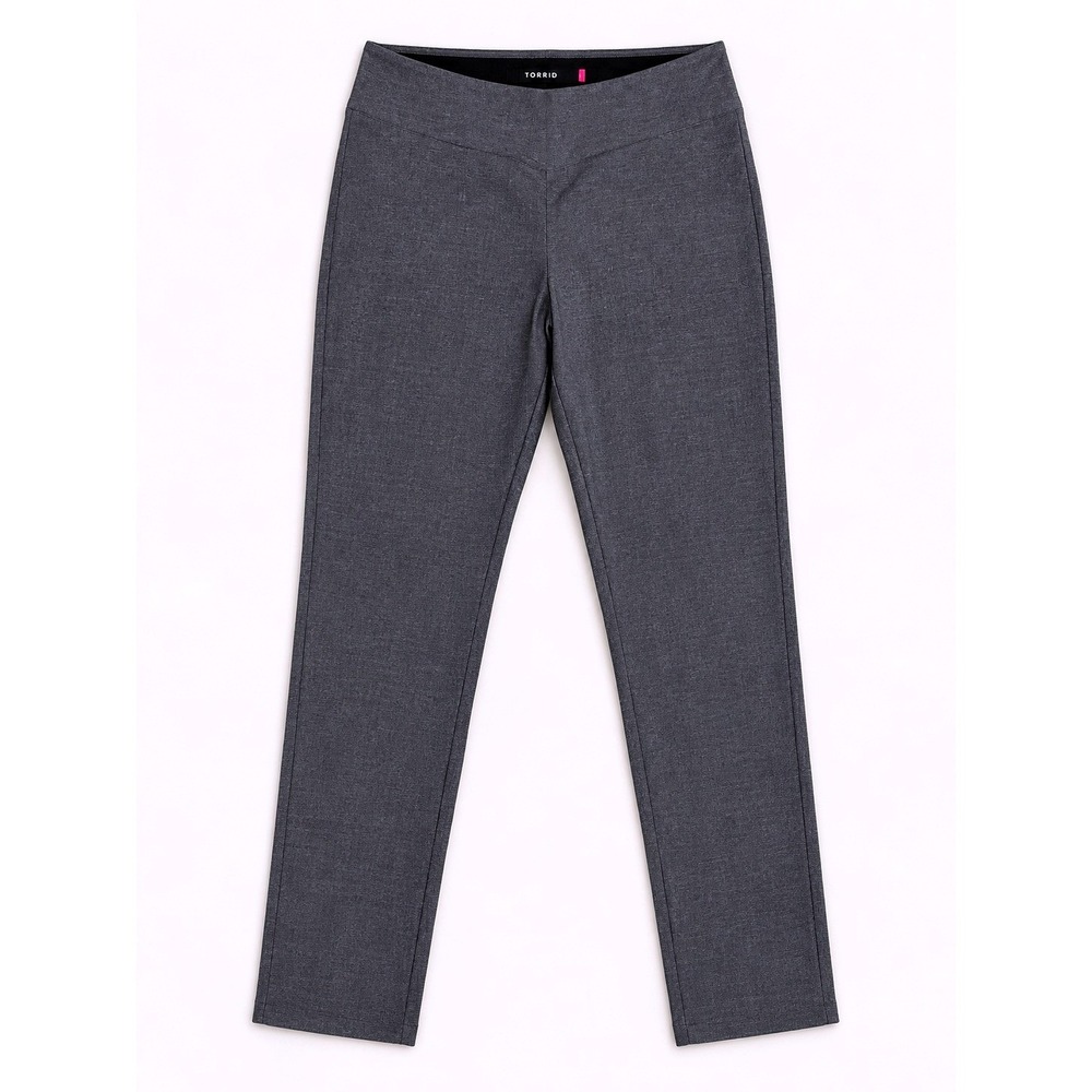 Torrid Gray Plaid Pull On Stretch Dress Pants Size 0 12 Slim Straight Leg